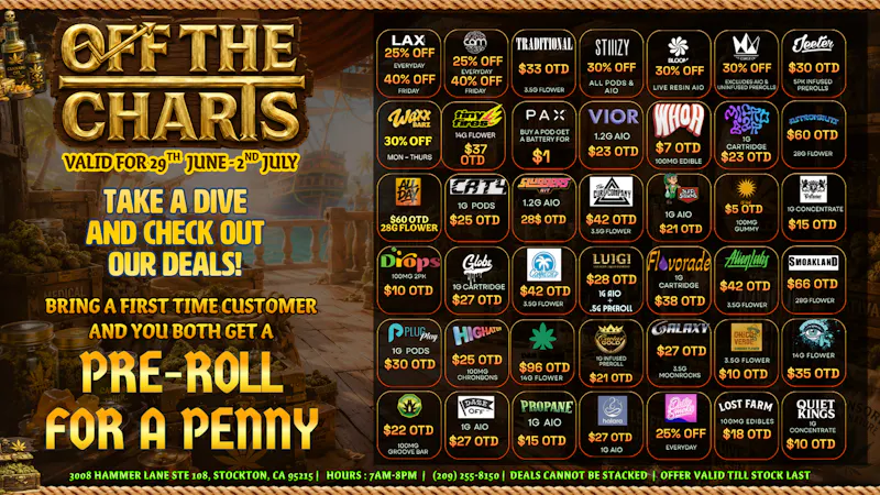 Off the Charts - Stockton BEST DEALS IN TOWN!