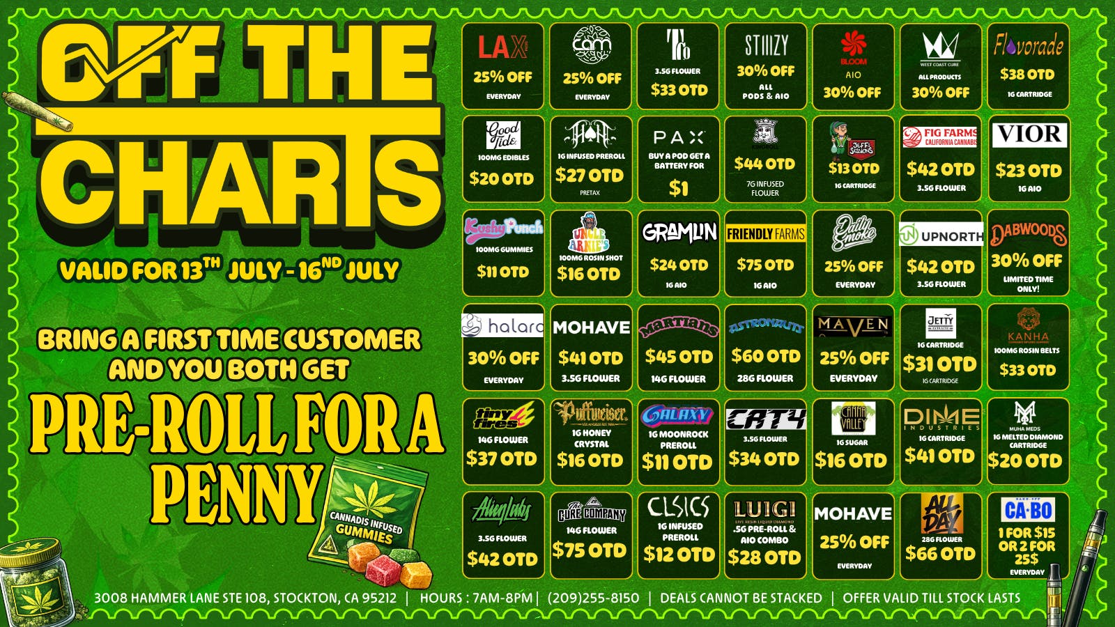 Off the Charts - Stockton BEST DEALS IN TOWN!