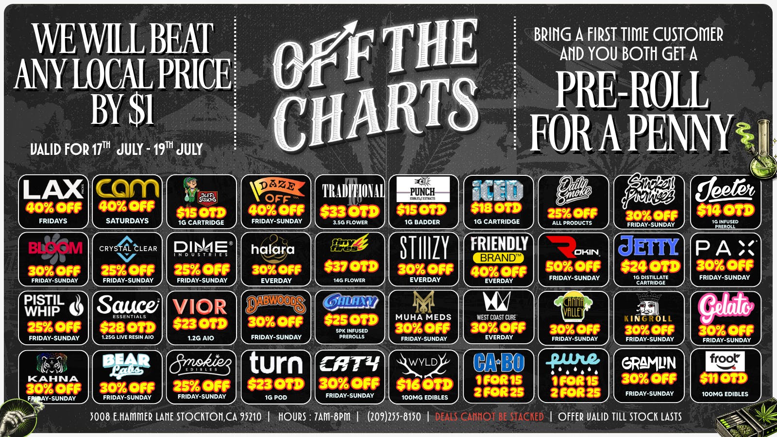 Off the Charts - Stockton BEST DEALS IN TOWN!