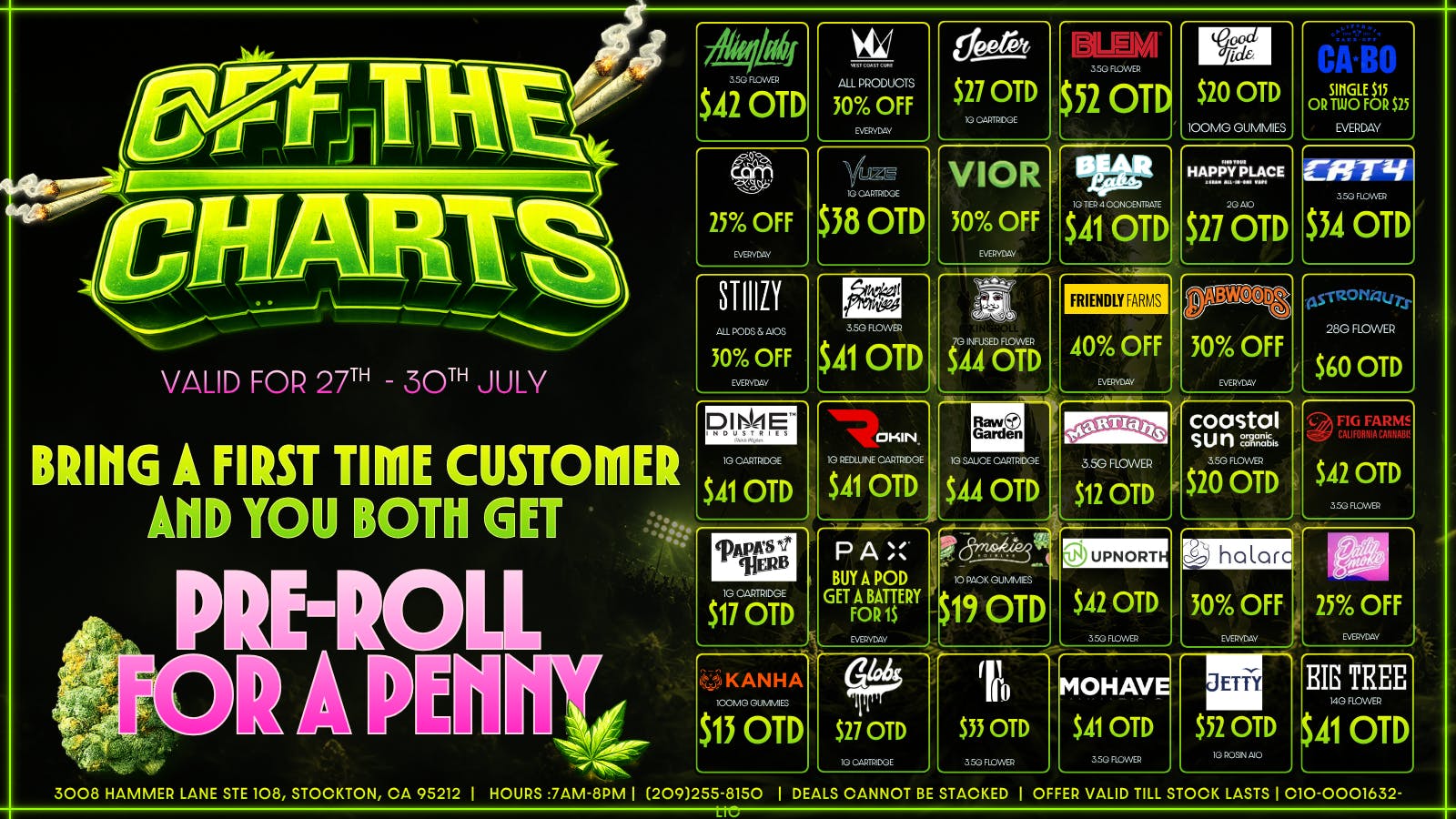 Off the Charts - Stockton BEST DEALS IN TOWN!