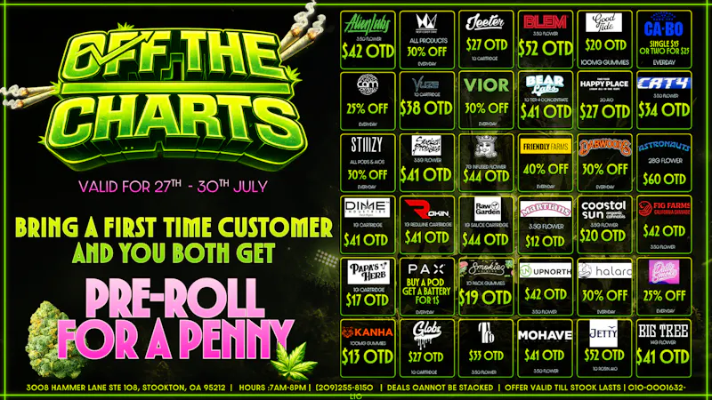 Off the Charts - Stockton BEST DEALS IN TOWN!