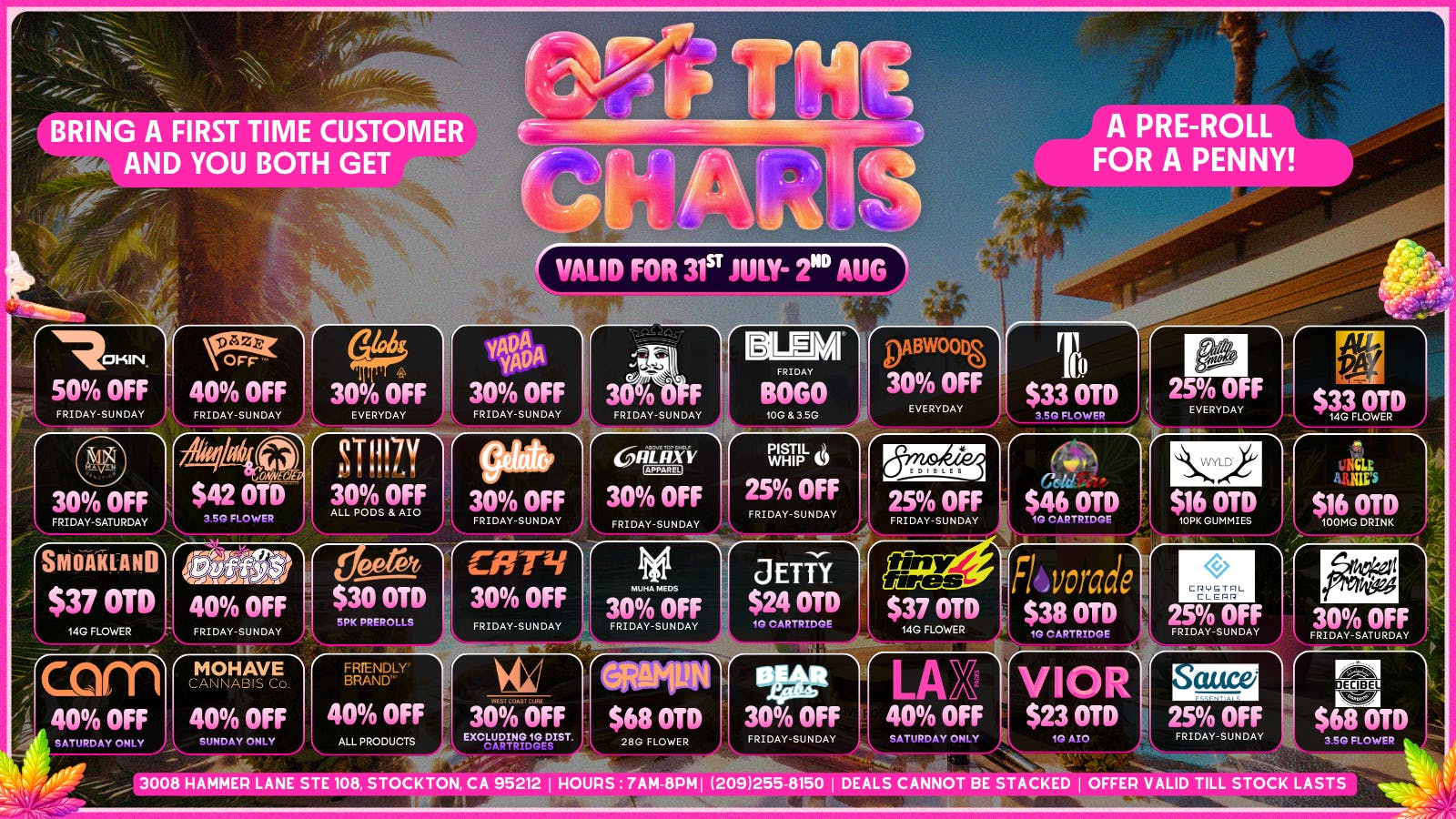 Off the Charts - Stockton BEST DEALS IN TOWN!