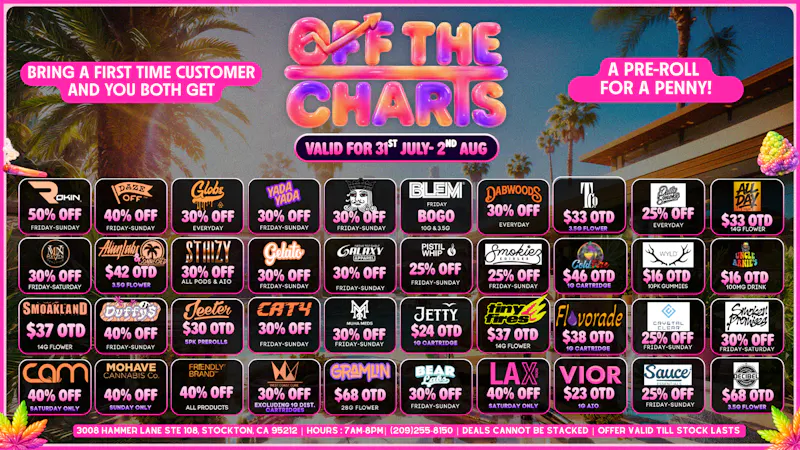Off the Charts - Stockton BEST DEALS IN TOWN!