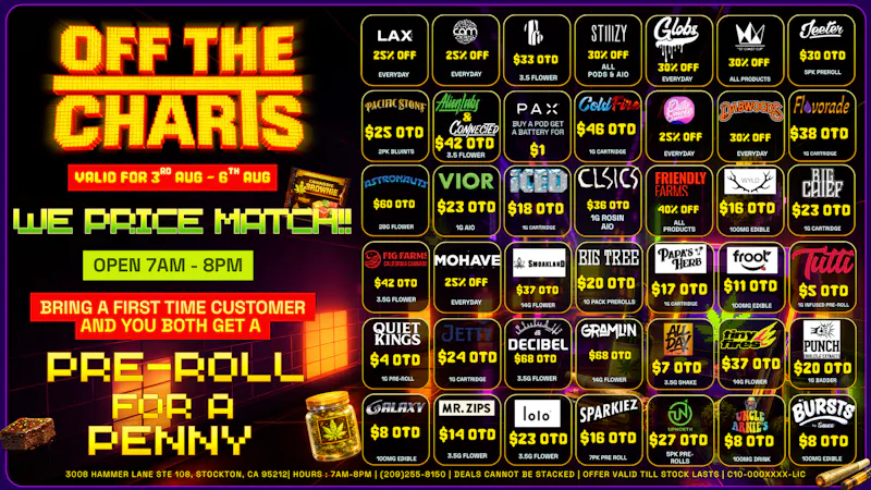 Off the Charts - Stockton SMOKING HOT DEALS YOU CANT MISS!!!