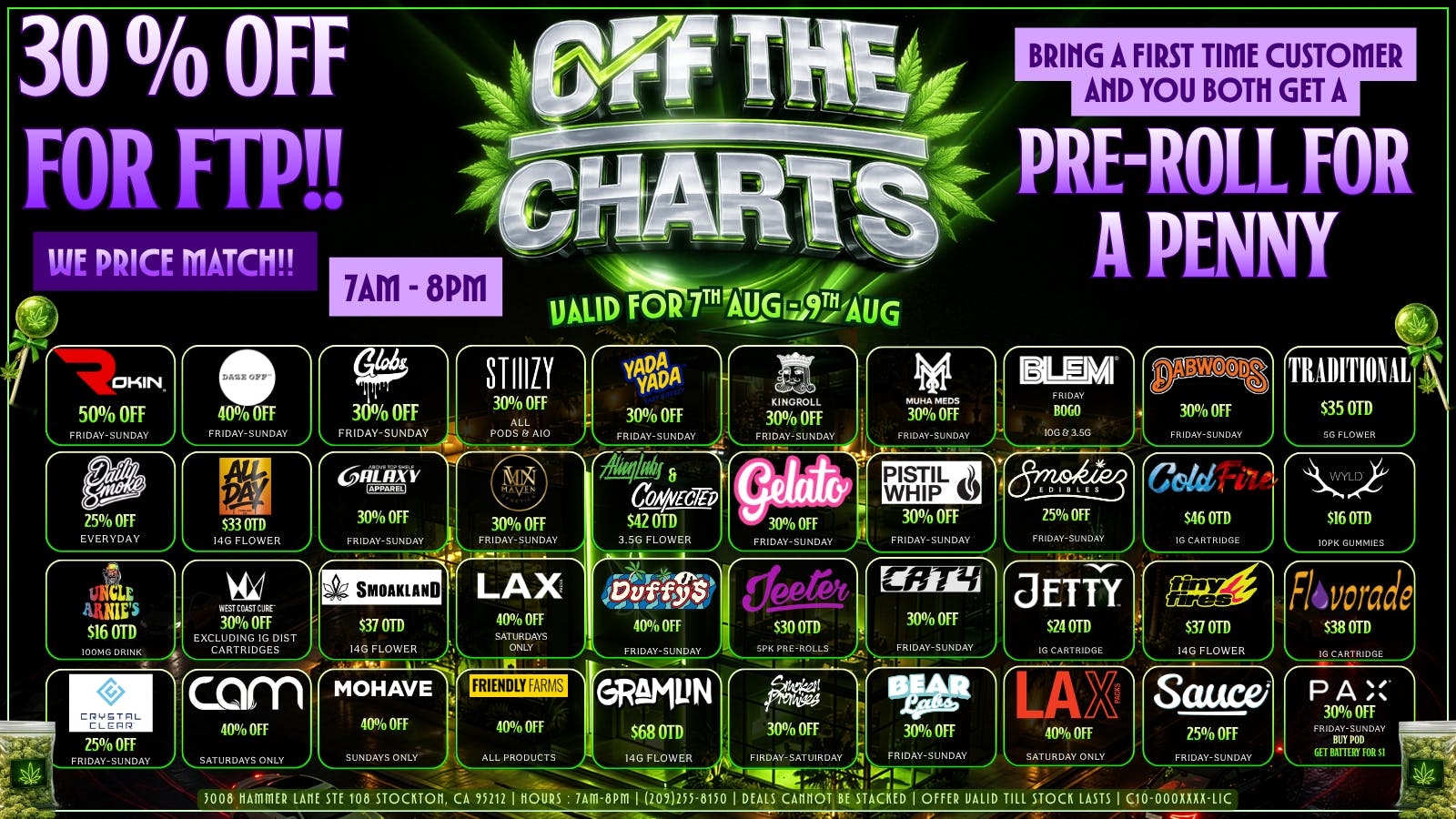 Off the Charts - Stockton BEST DEALS IN TOWN!