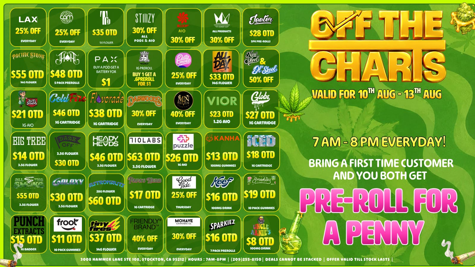 Off the Charts - Stockton BEST DEALS IN TOWN!