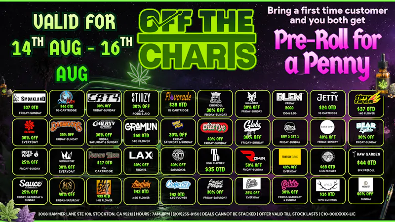 Off the Charts - Stockton BEST DEALS IN TOWN!