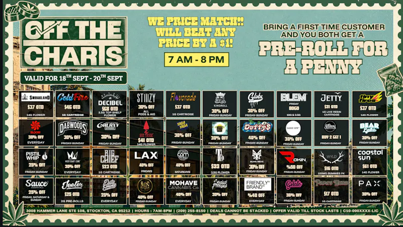 Off the Charts - Stockton BEST DEALS IN TOWN!