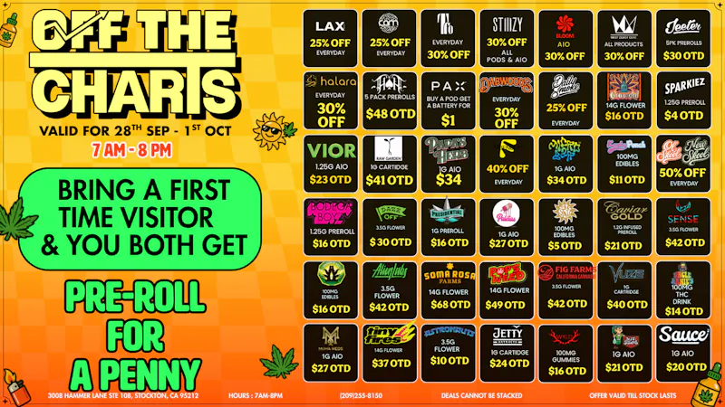 Off the Charts - Stockton SMOKING HOT DEALS YOU CANT MISS!!!