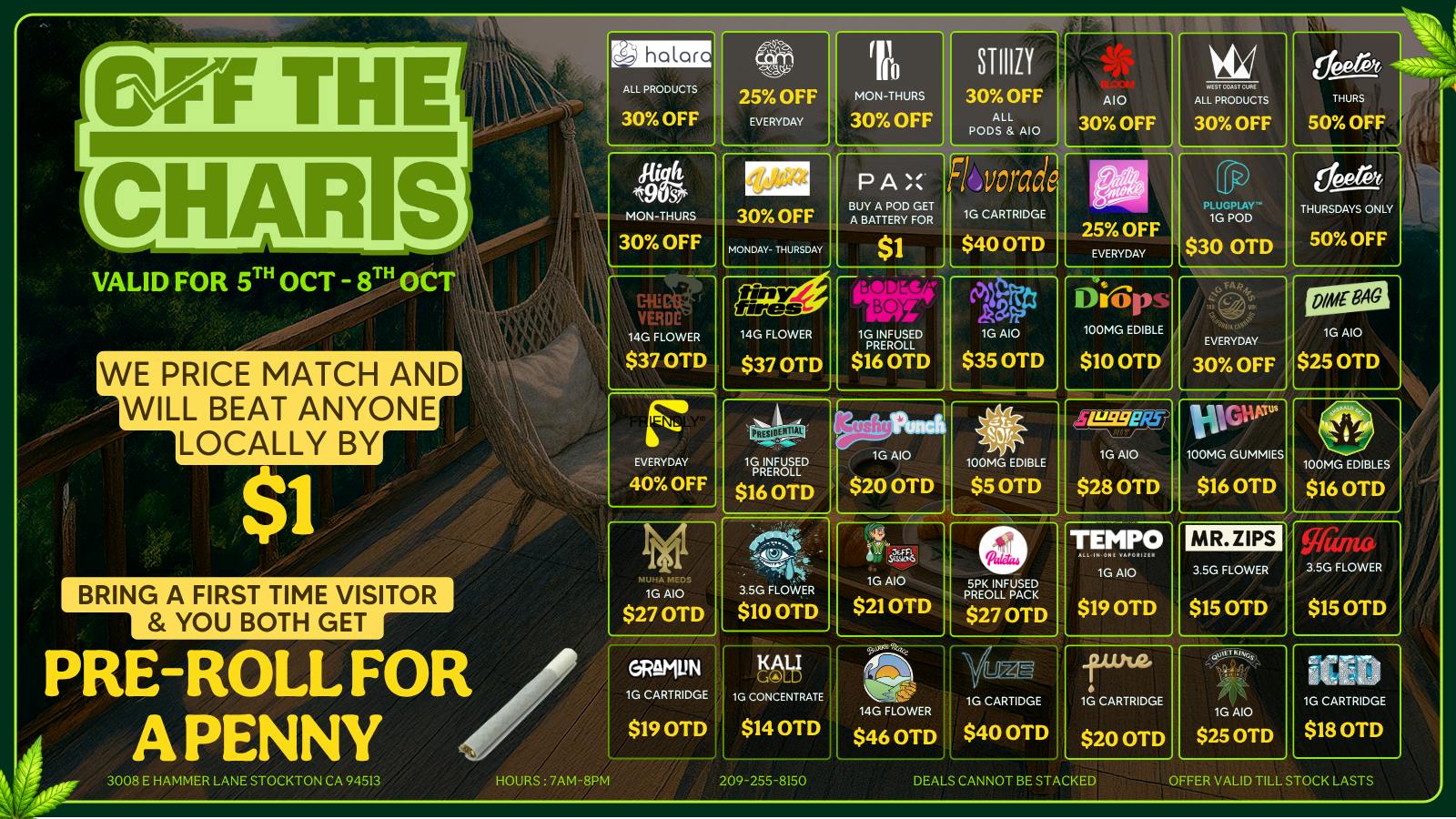 Off the Charts - Stockton BEST DEALS IN TOWN!