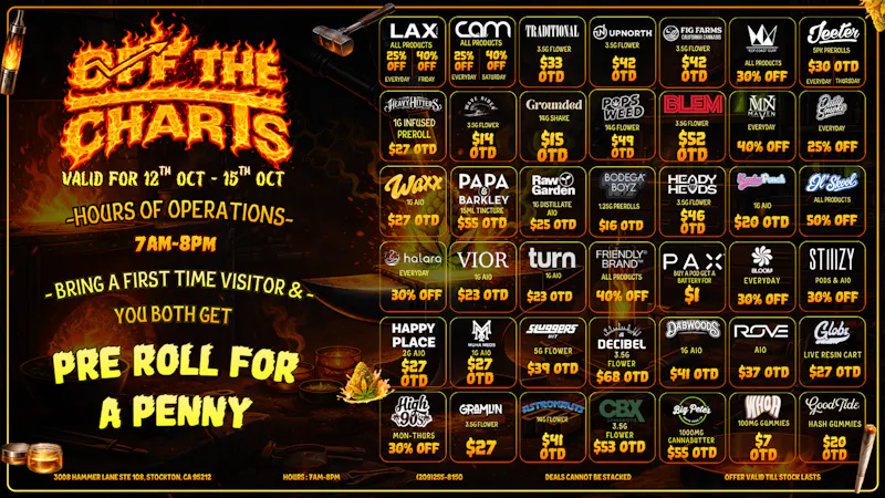 Off the Charts - Stockton BEST DEALS IN TOWN!