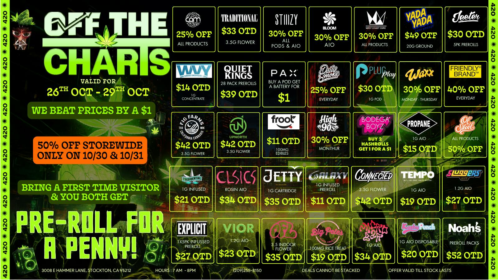 Off the Charts - Stockton BEST DEALS IN TOWN!