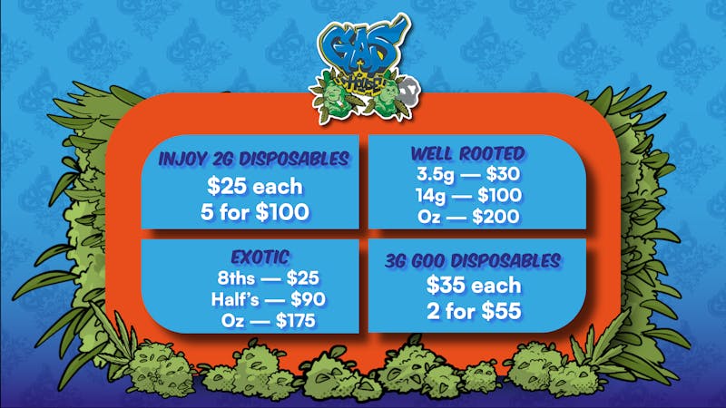 Gas House Dispensary - SOUTH Green Weekend Specials—Premium Smoke