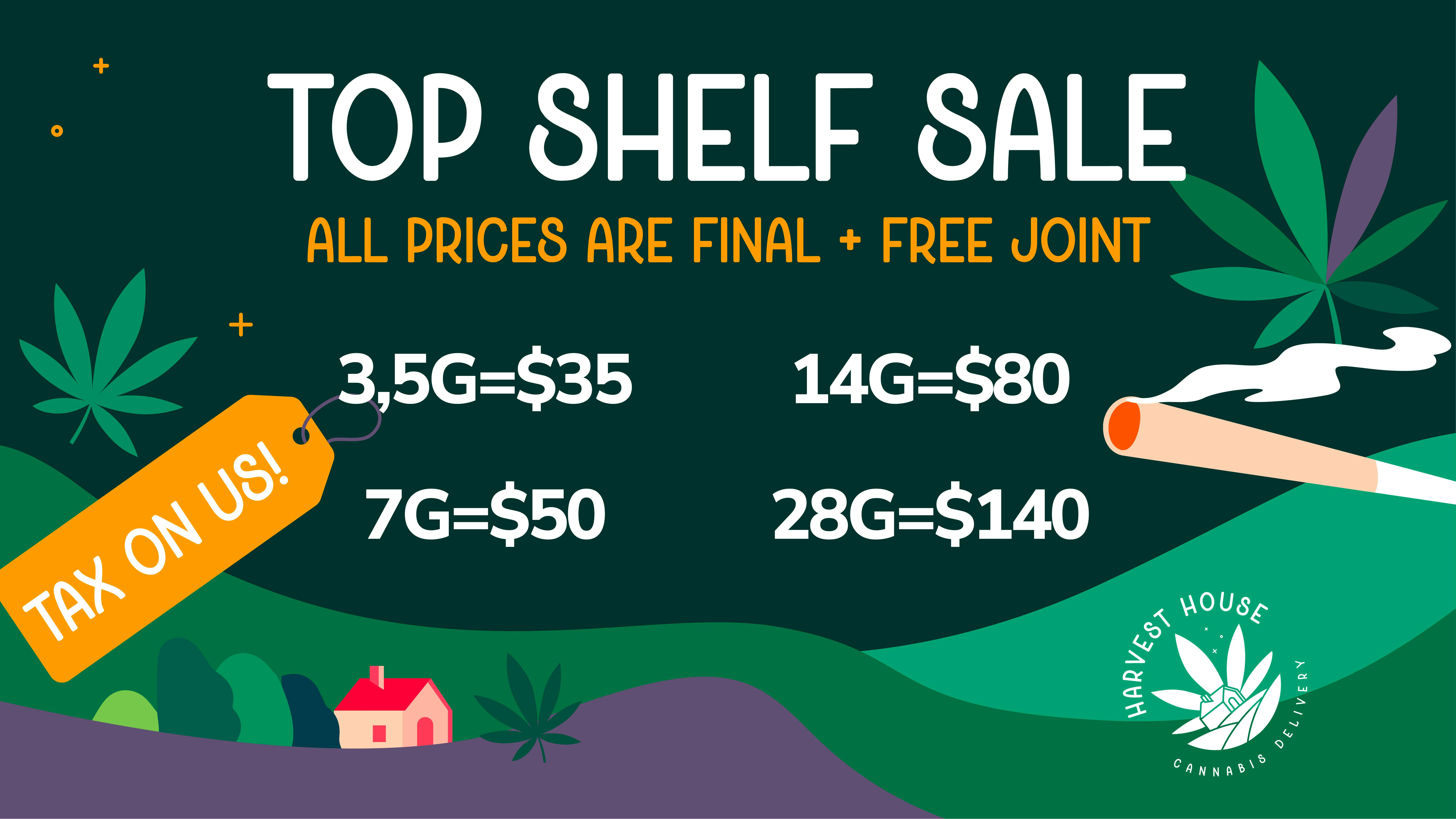 Harvest House - Van Nuys ⭐Top Shelf ⭐14g=$80, OZ=$140 TAX ON US!