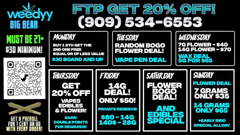 Weedyy - Big Bear 20% off FTP Order