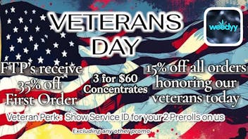 Weedyy - Apple Valley 35% off FTP / Veterans Day Specials