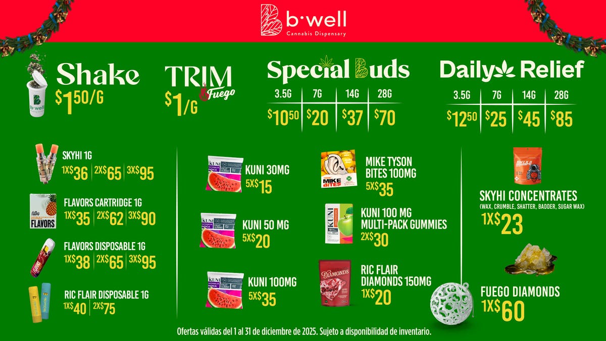 Bwell- Arecibo 🎄Trim $1/g | Shake $1.50/g | 14g $37 | 28g $70🎄