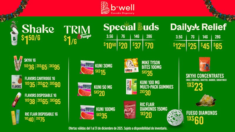 BWell - Ponce 🎄Trim $1/g | Shake $1.50/g | 14g $37 | 28g $70🎄