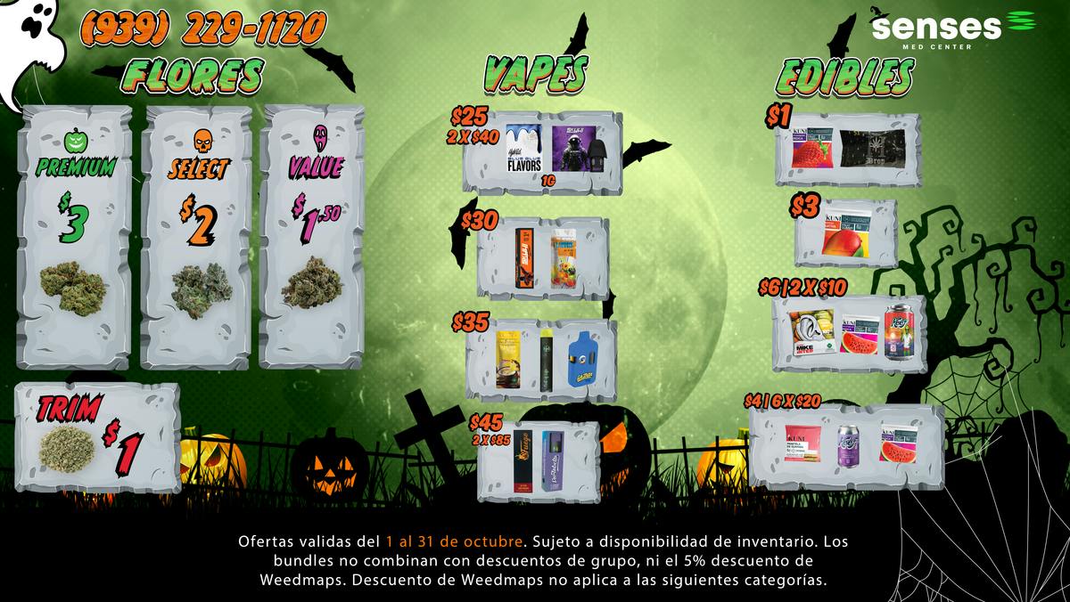 Senses Med Center Senses Spooky Deals🧟‍♀️Flores desde $1.50/g