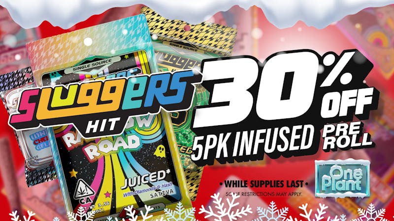 One Plant Atwater 30% Off Sluggers 5pk Infused Prerolls