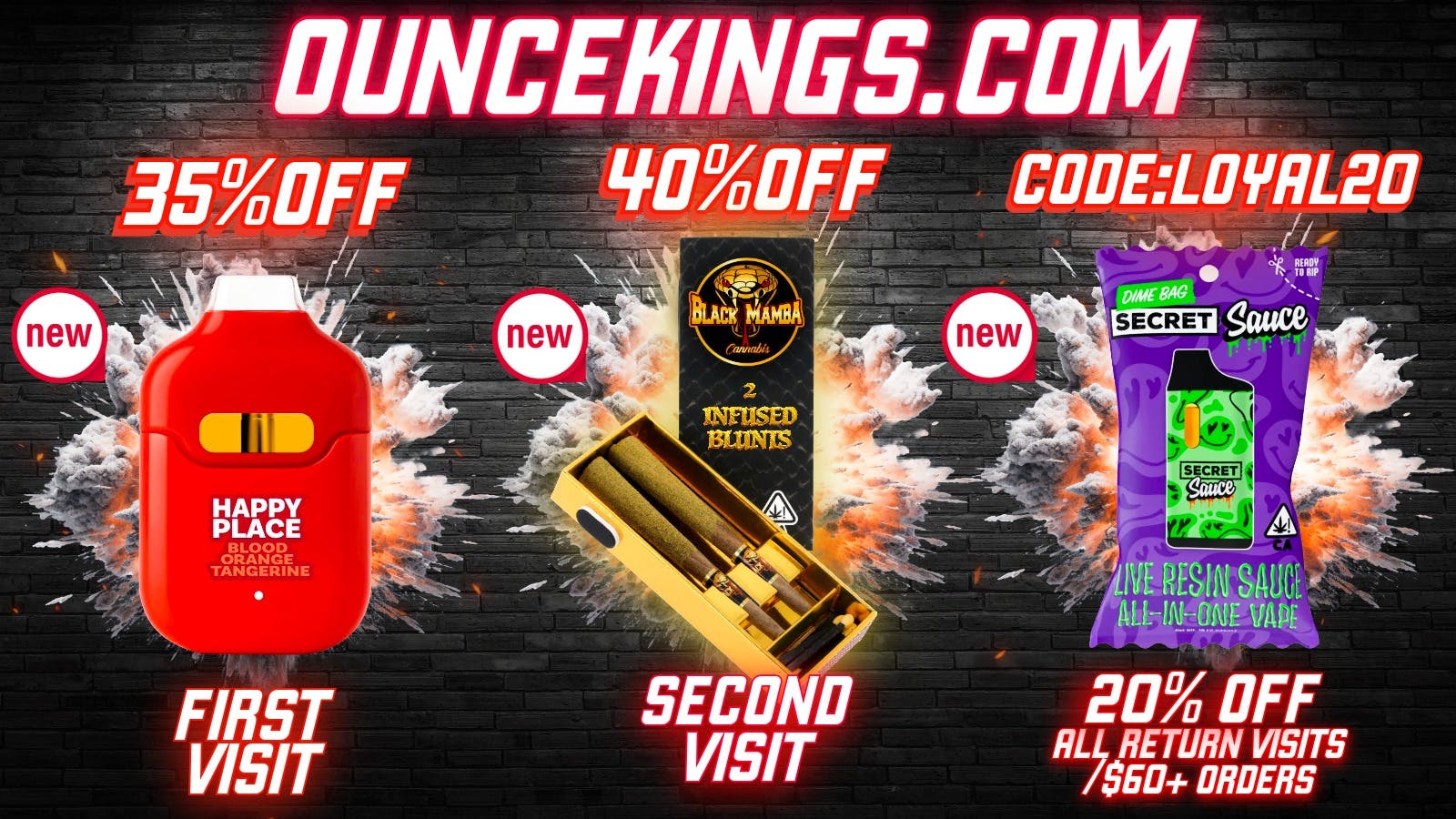 Ounce Kings - Citrus Heights / Orangevale 35% OFF 1st Order 40% OFF 2nd Order 50% OFF DEALS