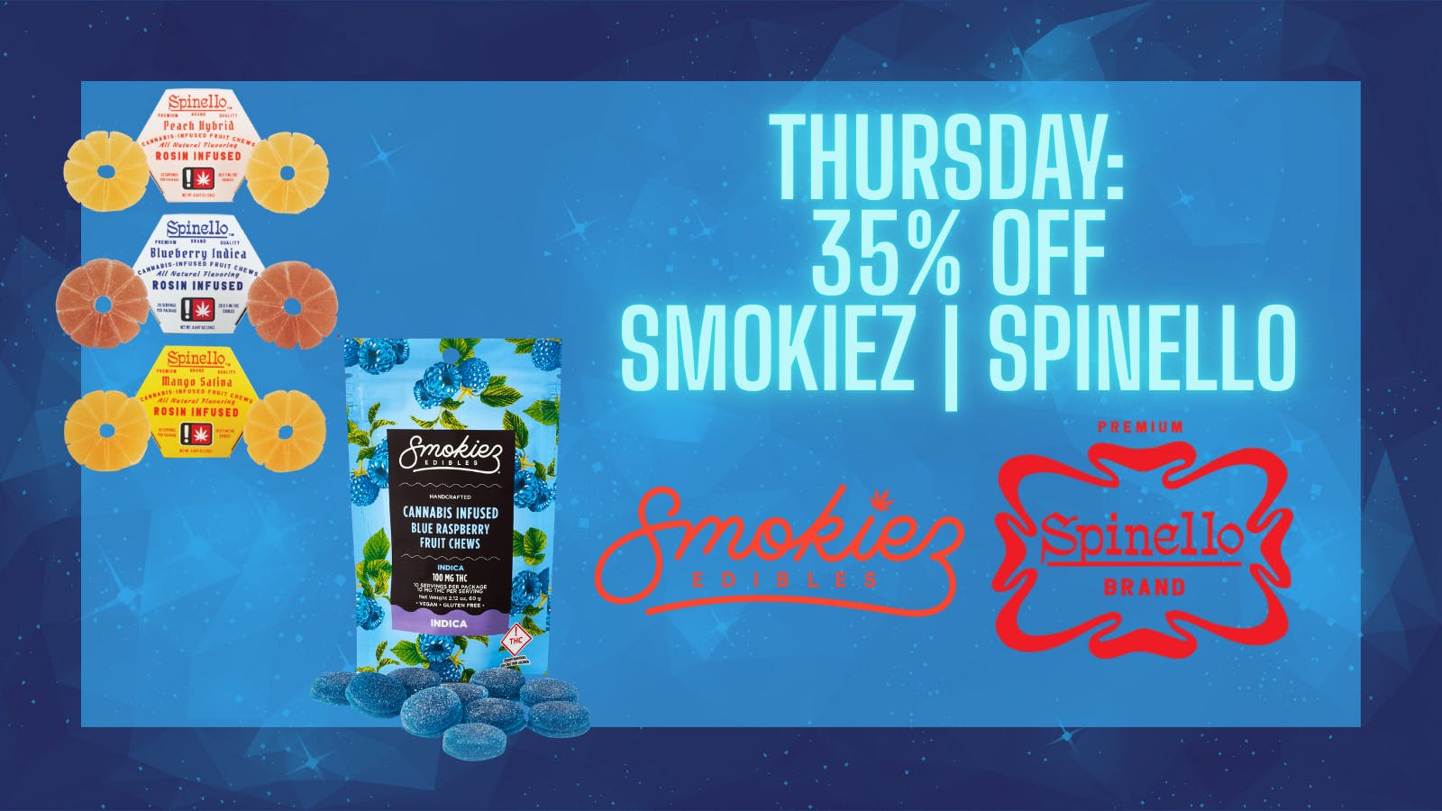 Heritage - Mendocino Thursday: 35% off Smokiez & Spinello