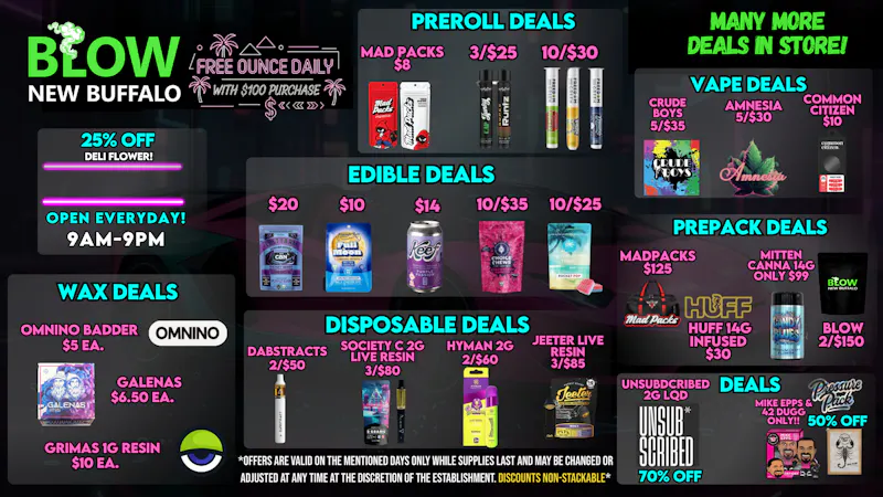 Blow Cannabis - OPEN NOW!! Join us for some hot deals!