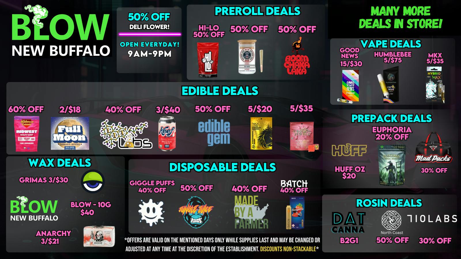 Blow Cannabis - OPEN NOW!! Weekend Deals Fresh In!