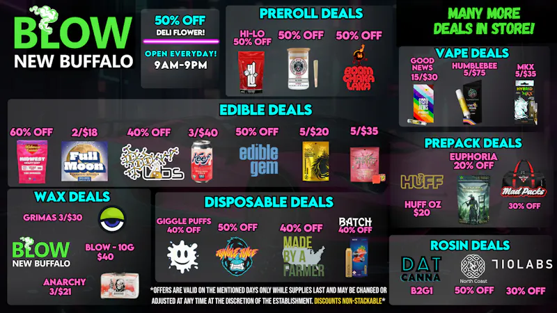Blow Cannabis - OPEN NOW!! Weekend Deals Fresh In!