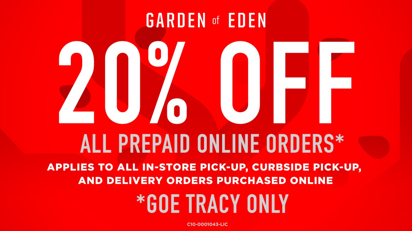 Garden Of Eden - Tracy Stock-Up Sundays