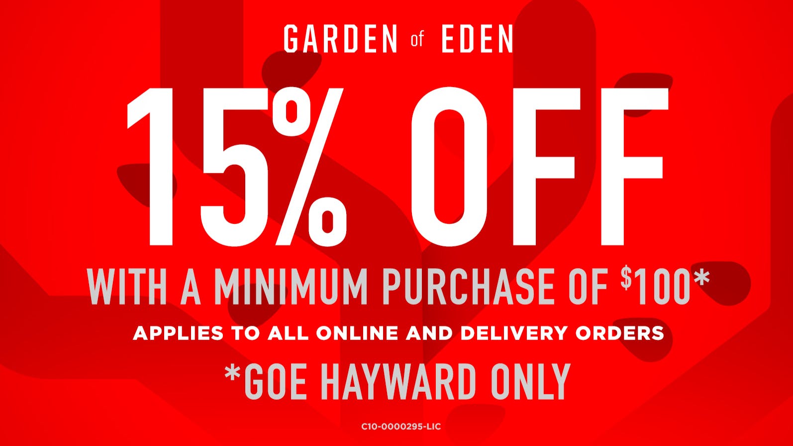 Garden of Eden - Hayward Delivery Fresh Fridays 15% Off