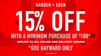 Garden of Eden - Hayward Fresh Fridays 15% Off