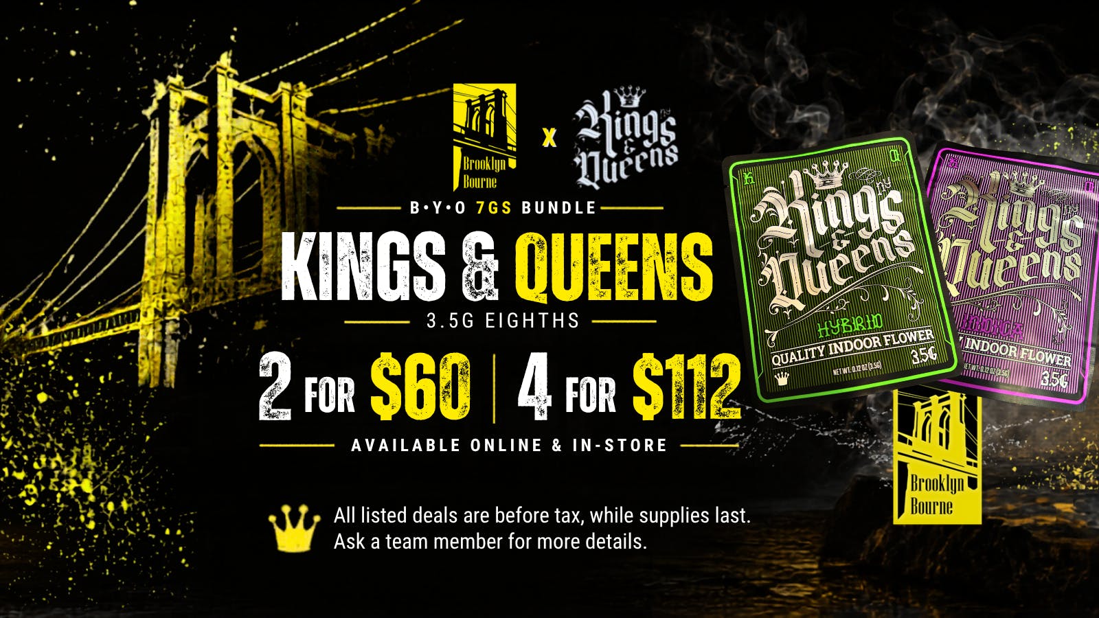 Brooklyn Bourne Dispensary 2 FOR $60 | Kings & Queens 3.5Gs
