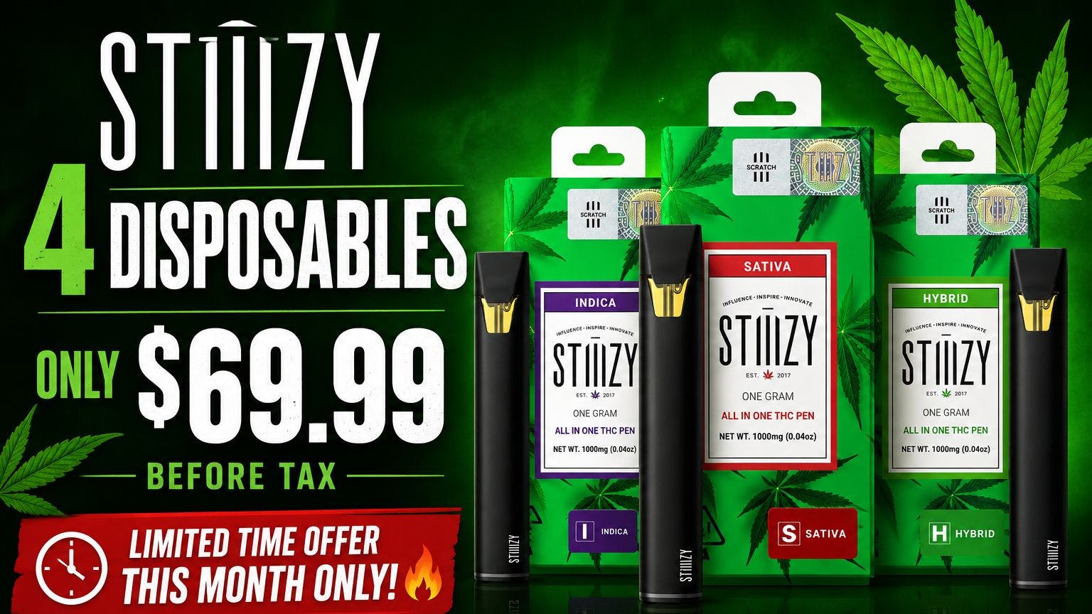 Cali Cannabis Care - Rancho Santa Margarita STIIIZY 4 DISPOSABLES – $69.99 PRE TAX 🔥