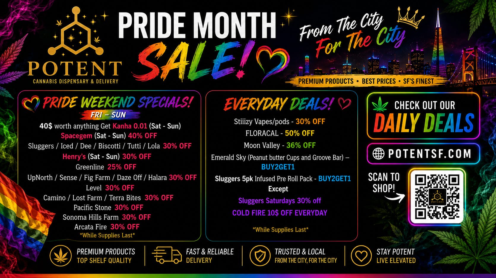 Potent Dispensary & Delivery Pride Weekend Deals