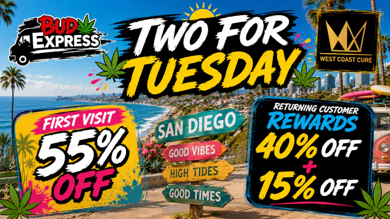 BudExpress - Gaslamp 55% OFF EVERYONE! | TWO FOR TUESDAY | SAN DIEGO