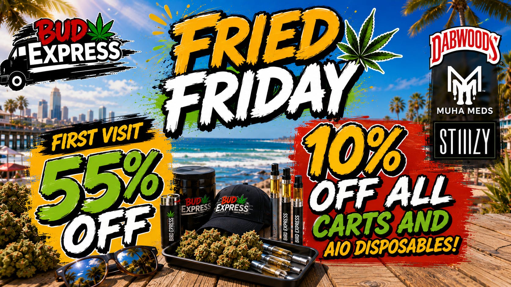 BudExpress - Gaslamp 55% OFF FIRST VISIT| FRIED FRIDAY | SAN DIEGO