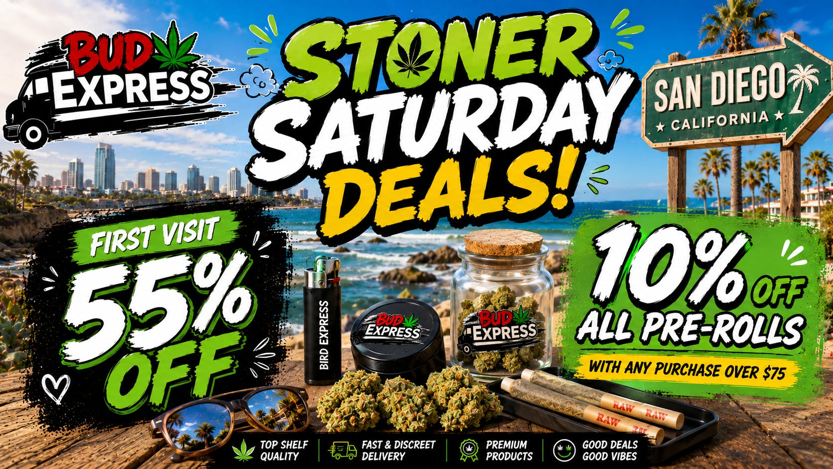 BudExpress - Gaslamp 55% OFF STOREWIDE | STONER SATURDAY DEALS! | SD
