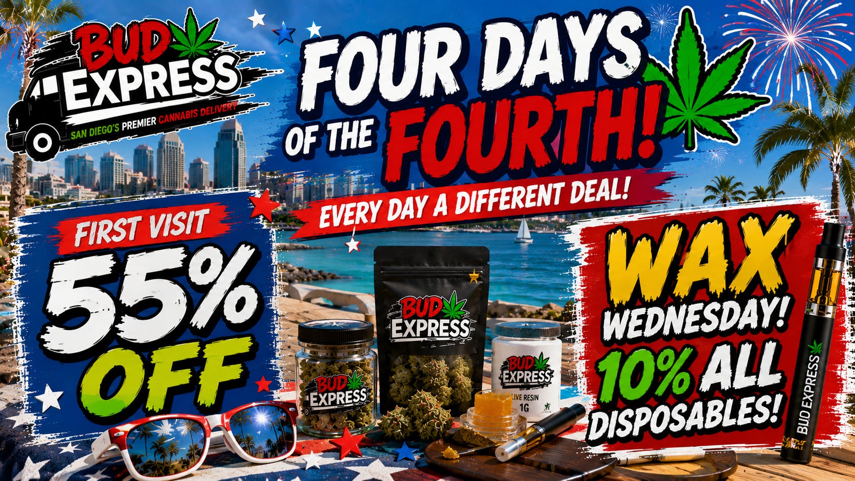 BudExpress - Hillcrest 55% OFF FTP | WAX HEAD WEDNESDAY | CALL TO ORDER