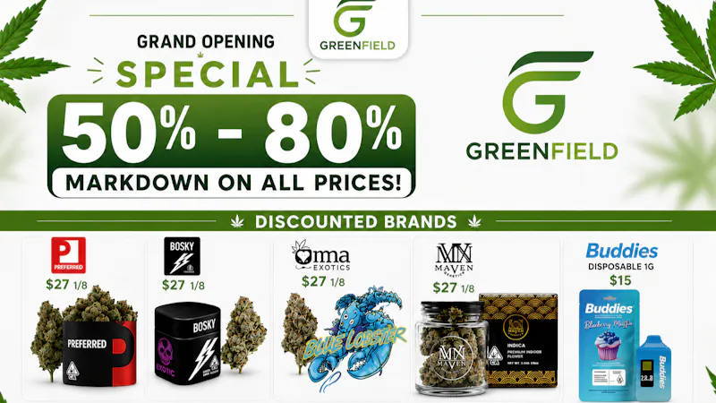 GreenField 50%-80% markdown on all products!!