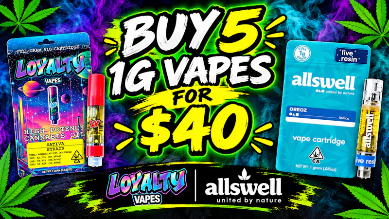 GreenField 5 1G VAPES FOR $40