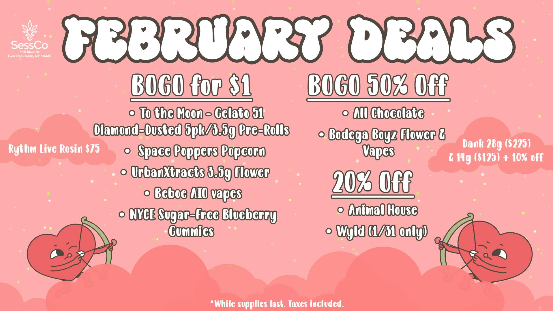 Sessco Recreational Dispensary February Deals for your Valentine!