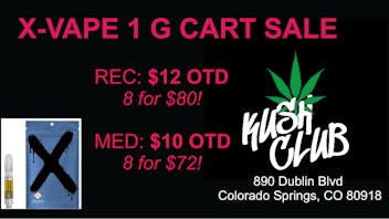 Kush Club X-Vapes 1 G Dist Cart