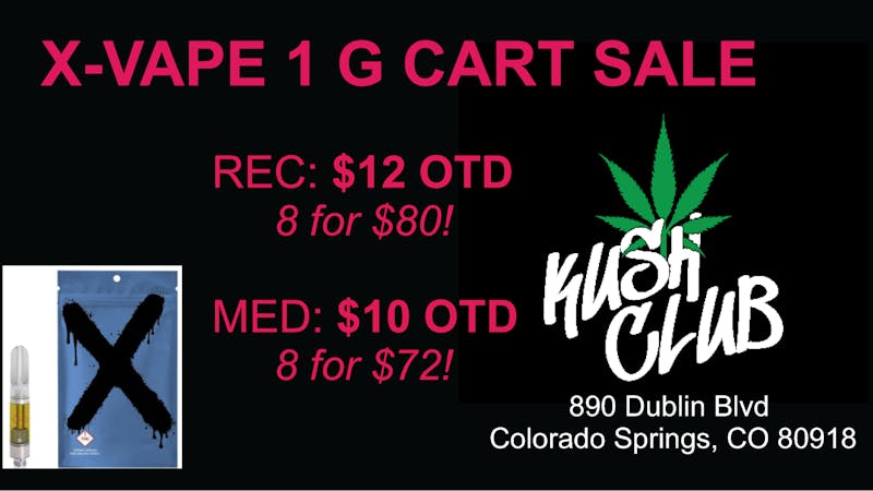 Kush Club X-Vapes 1 G Dist Cart