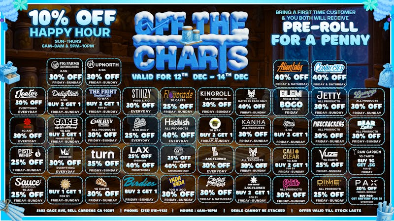 Off The Charts - Bell Gardens - NOW OPEN!! ✨🎄HOLI-DAZE ARE HERE STOCK UP W/ OTC!🎄✨