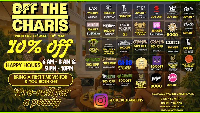 Off The Charts - Bell Gardens - NOW OPEN!! OFF THE CHARTS BELL GARDENS - NOW OPEN!