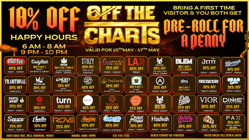 Off The Charts - Bell Gardens - NOW OPEN!! OFF THE CHARTS BELL GARDENS - NOW OPEN!