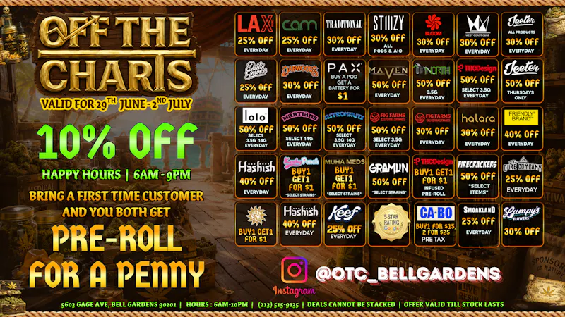 Off The Charts - Bell Gardens NOW OPEN - OFF THE CHARTS BELL GARDENS !!