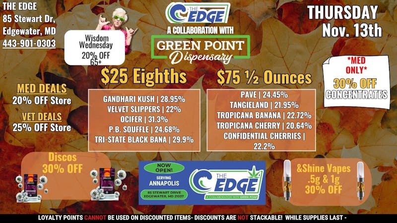 The Edge 11/13 THE EDGE THURSDAY SPECIALS!