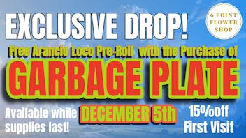 6 Point Flower Shop Grabage Plate + Free Arancio Pre-Roll